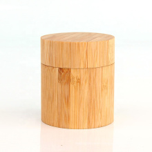 Empty round 3oz 90ml bamboo packing glass cosmetic cream jar with bamboo wooden lid